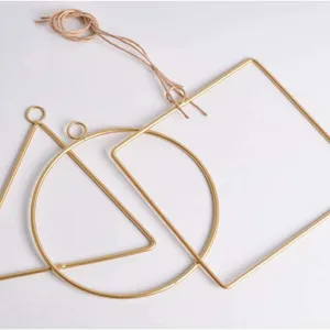 Geometrischer Metallring DIY Girlande Set Gold Eisen Kreis Quadrat Dreieck Wandbehang