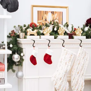 Weihnachtsstrumpf Halter Metall für Kamin Kaminmantel Feiertag Dekoration Haken Set