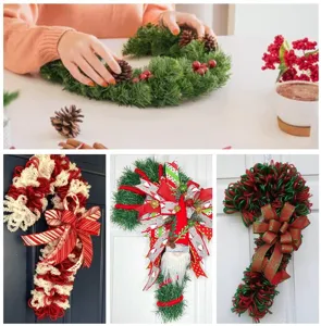 Weihnachts Zuckerstangen Kranz Eisenring DIY Handwerk Hängend Dekoration für Haus.