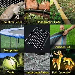 Galvanisierte U-Heringe für Garten, Kunstrasen, Gartenvlies und Schläuche im Außenbereich.