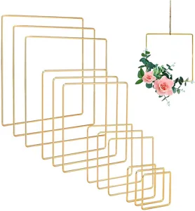 Goldene quadratische Metallringe Set für DIY Blumenkränze Traumfänger Hängende Dekorationen