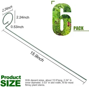 Metall Pflanzenstab Gruene Gartenstuetze Halterung fuer Kletterpflanzen 6 Stueck Set