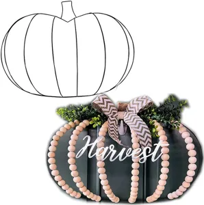 Cerchio Floreale in Metallo a Forma di Zucca Fai da te Ghirlanda di Halloween e Natale Cornice per Appendere al Muro per la Decorazione della Casa