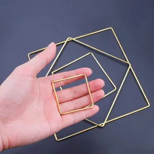 Quadratischer Metallring gold Eisen Handwerk geometrischer Ring für Traumfänger Kranz Dekoration