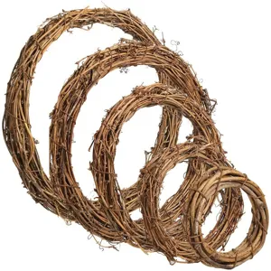 Natürlicher Rattan Kranz DIY Handgewebter Rebenring Für Weihnachten Ostern Neujahr Türdekoration Florale Bastelbedarf