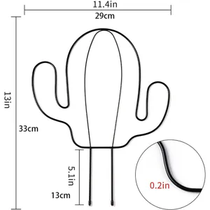 Supporto per piante in metallo a forma di cactus paletto da giardino per vasi 29x33cm