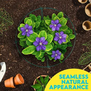 Green metal plant support ring for climbing flowers and potted plants, durable garden stake.