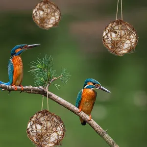 Natürliche Rattan Vogel Bälle Kauspielzeug Kolibri Nistmaterial für Garten Dekor