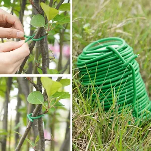 Groene plantenbinders voor de tuin zachte draad flexibele binddraad voor klimplanten steun.