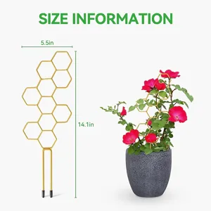 Goldene Waben Pflanzen Rankhilfe Metall Garten Stütze für kletternde Topfblumen und Reben.