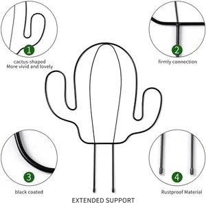 Grigliata per piante in metallo a forma di cactus supporto per piante rampicanti in vaso.