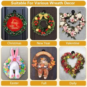 Crochet de couronne magnétique robuste pour porte d'entrée, cintre aimanté pour décoration festive.
