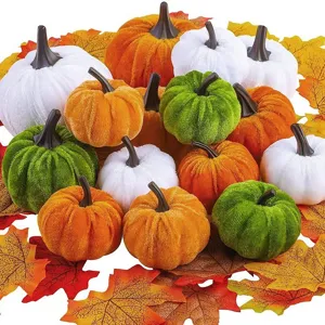 Künstliche Samt Schaumstoff Kürbisse Ahornblätter Dekoration Erntedankfest Herbst Halloween Festival Haus Tisch Deko Ornamente Handwerk Geschenk