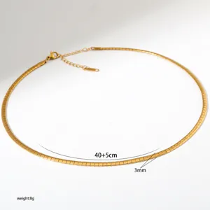 Gouden roestvrijstalen slangketting ketting 40+5cm 3mm minimalistische sieraden
