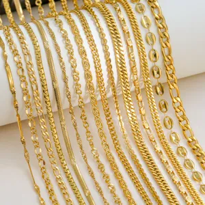 Collar de cadena de oro conjunto estilo de moda minimalista mujeres joyas de clavicula