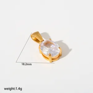 Erhöhen Sie Ihren Stil mit diesem filigranen edelstahl anhänger mit weißem zirkonia.