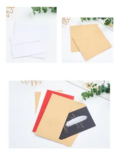Simple kraft paper envelopes set blank wedding invitation cards business stationery storage.
