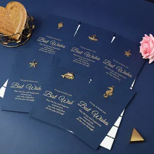 Vintage Dunkelblau Grußkarte Mit Metallanhänger Goldfolie Heißprägung Geburtstag Lehrertag Valentinstag Karte Mit Umschlag