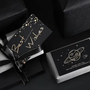 Edles schwarz-goldenes Grußkartenset mit Geschenkbox, elegantes Design für Geburtstagswünsche.
