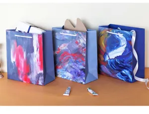 ins arte pintura al aceite papel bolsas de regalo ropa embalaje bolsas de compras