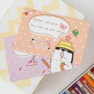 Süße Cartoon-Grußkarten für Lehrer, perfektes Dankeschön-Geschenk mit Umschlägen.