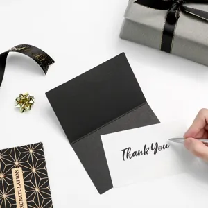 Luxus schwarzes Grußkarten-Set mit Goldfolie, ideal für Geburtstag und Feiern.