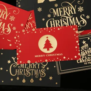 Kreative Weihnachtsgrußkarten mit Goldfolienprägung und festlichen Motiven für Feste.