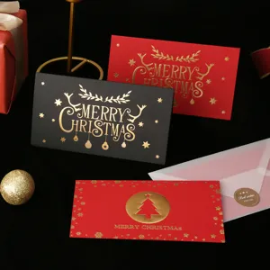 Weihnachtskarte Set, goldgeprägte Prägung Feiertagskarten mit passenden Umschlägen.