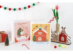 Weihnachten Papiergesenktüte süßes Cartoon-Design Einkaufstasche Feiertagsverpackung