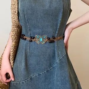 Bohemian woven butterfly waist chain for women retro ethnic style belt stylish dress accessory