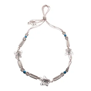 Bohemian woven butterfly waist chain necklace retro metal beads versatile jewelry for women