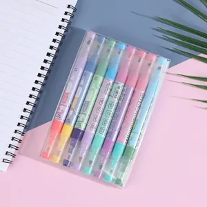Dual head overlay highlighter set pastel color markers for student study school stationery