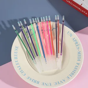 Colorful glitter gel pen refills set for DIY hand ledger and student stationery supplies.