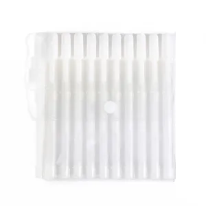 Set of 10 white gel highlight pens in transparent plastic pouch for school office drawing art supplies.