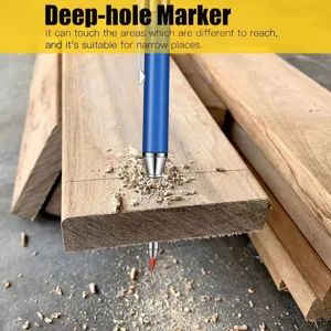 Professional deep-hole woodworking marker with 2.8mm graphite lead for precise engineering marks.