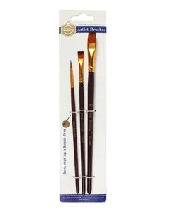 3-teiliges Künstler Pinsel Set für Aquarell Acryl und Ölmalerei Malpinsel Set.