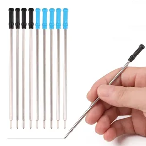 Metal Ballpoint Pen Refills Fine Point Black Blue Ink Replacement Stationery Writing Office Supplies