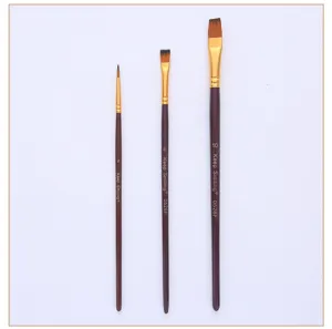 Detailed view of the artist paintbrush set handles and tips with clear size numbers for painting.