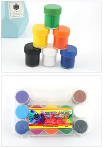 Set de pintura de acuarela niños 20ml 12 colores pigmento DIY portátil con estuche transparente.