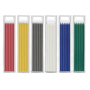 2.8mm deep hole woodworking pencil refills colored leads set in 6 assorted color boxes