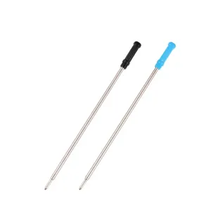 Metal ballpoint pen refill replacement for student stationery with wax tip 11.6cm length