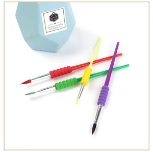 Ensemble de pinceaux en nylon pour graffiti DIY pour enfants avec poignées en éponge.