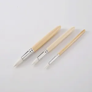 Set di pennelli per bambini manico in legno acquerello acrilico dettagli utensili