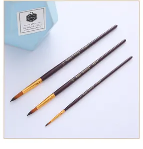 Fine detail paint brush set with wooden handle for watercolor acrylic and oil painting art work.