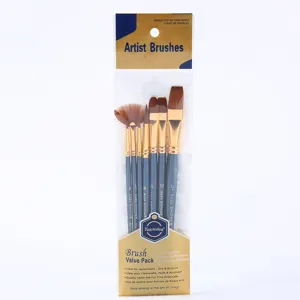 7-piece nylon artist paint brush set for watercolor, acrylic, and oil painting crafts.