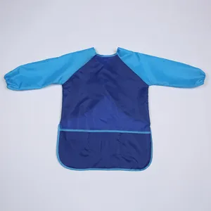 Waterproof kids art smock long sleeve painting apron with pocket for children daily use detail