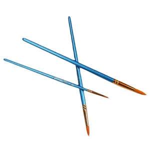 Professional 3-piece blue paintbrush set for acrylic, watercolor, and oil painting DIY art.