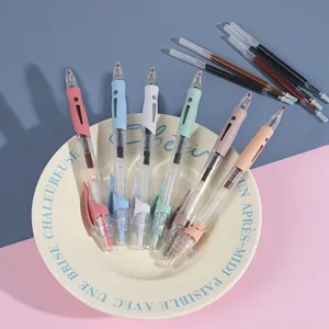 Retro Press Gel Pen Bullet Tip Colorful Journaling Pen Student Writing Pen Office Stationery Supplies