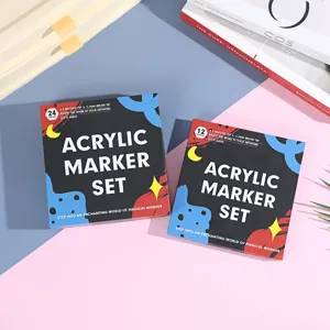 Kit de marqueurs acryliques stylos graffiti aquarelle 12/24 couleurs peinture art