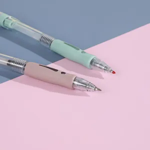 Minimalist retractable gel pen detail shot, smooth 0.5mm bullet tip for journaling and writing.